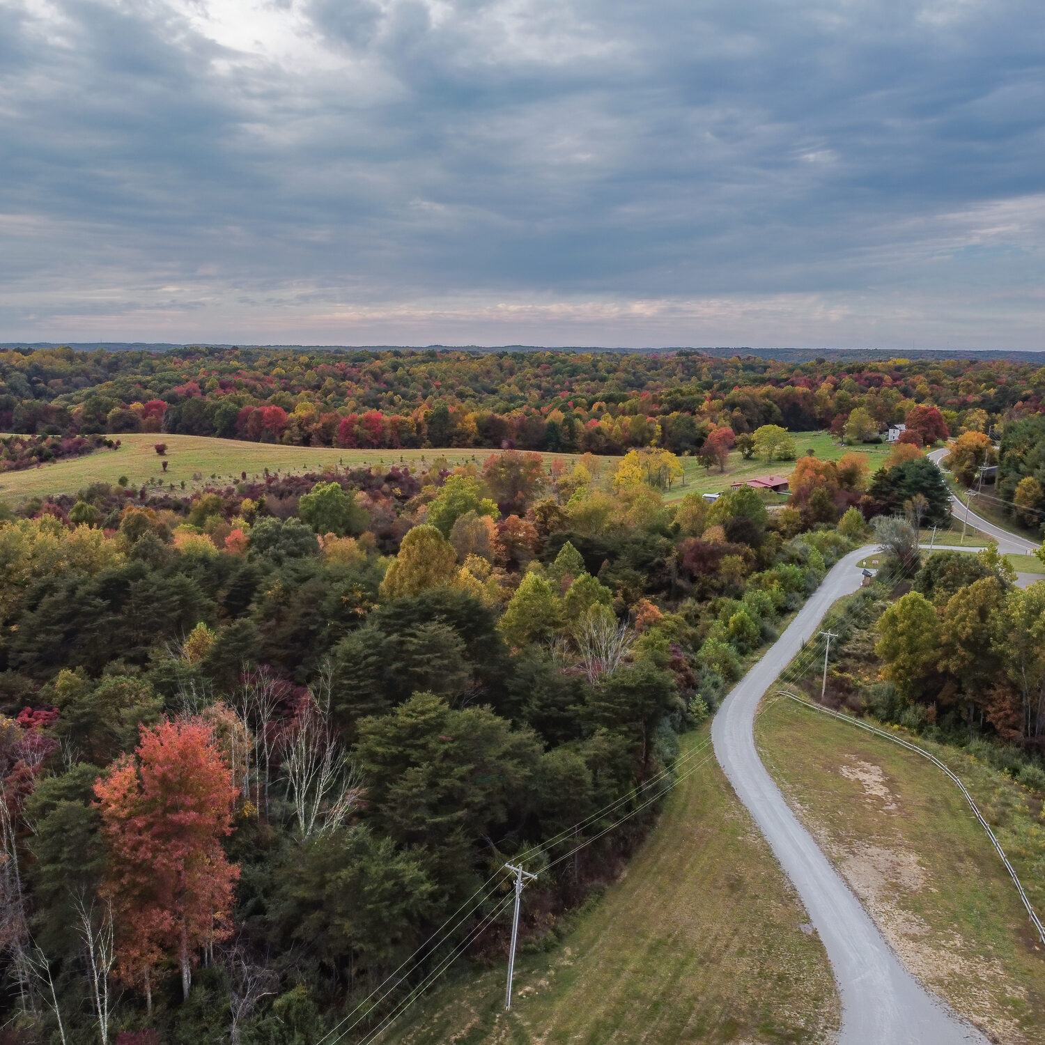 Sweeping vistas of fall foliage in Ohio during the month of October.